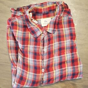 Anthropologie Paper Boy plaid lightweight shirt